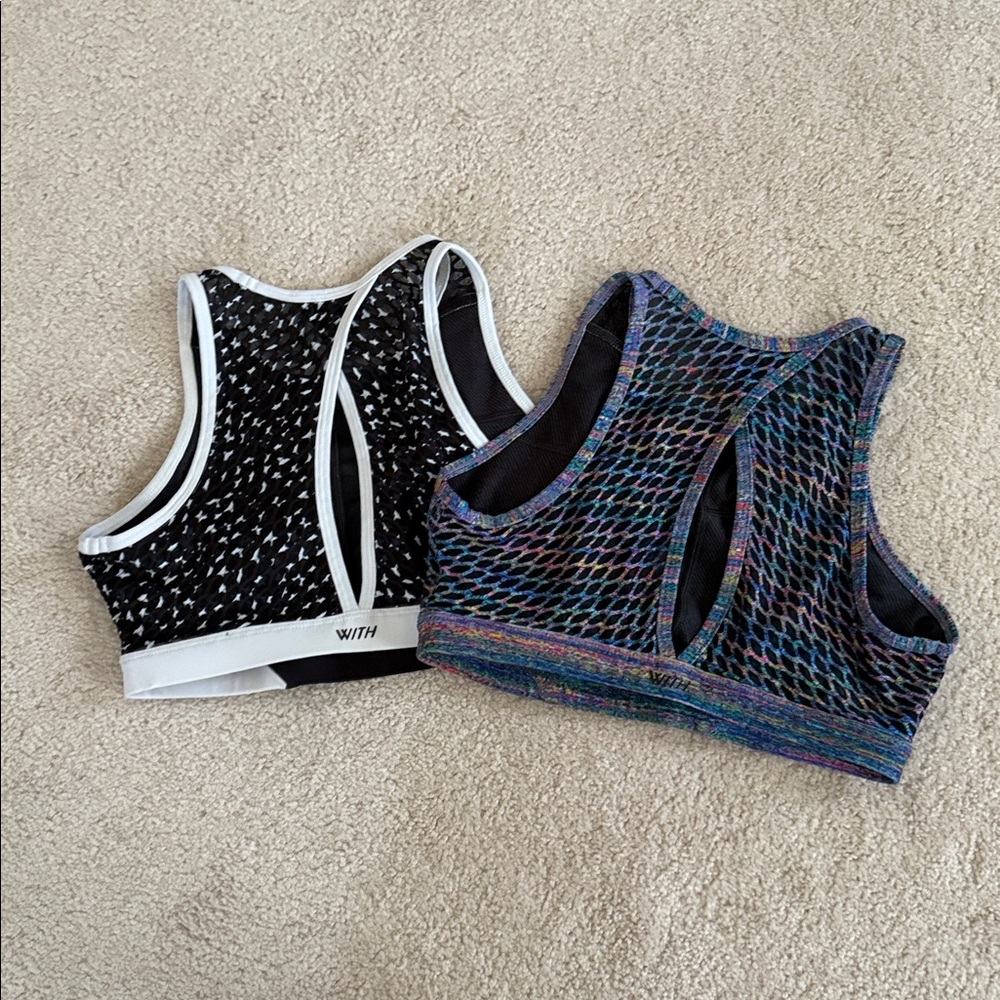 Peloton Women's Black and Multicolor Sports Bras - Picture 2 of 4